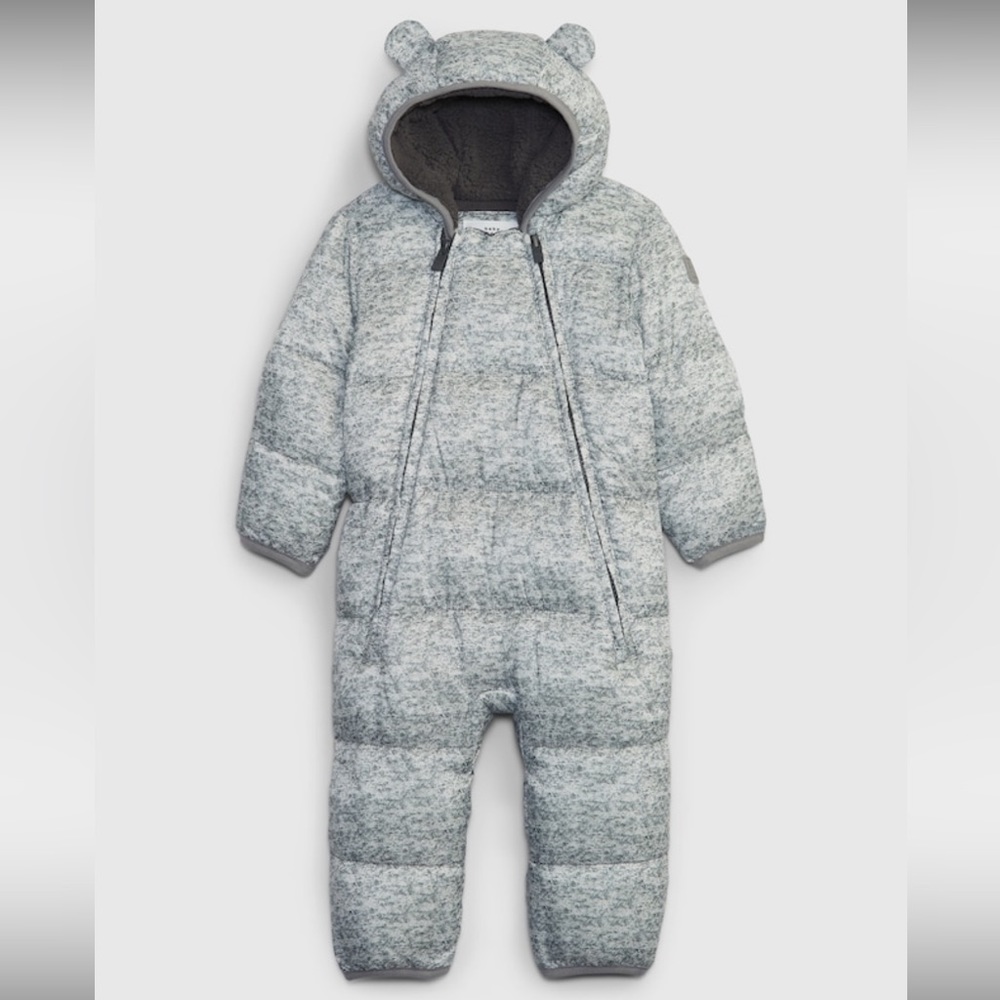 Baby heavy weight puffy one piece snowsuit